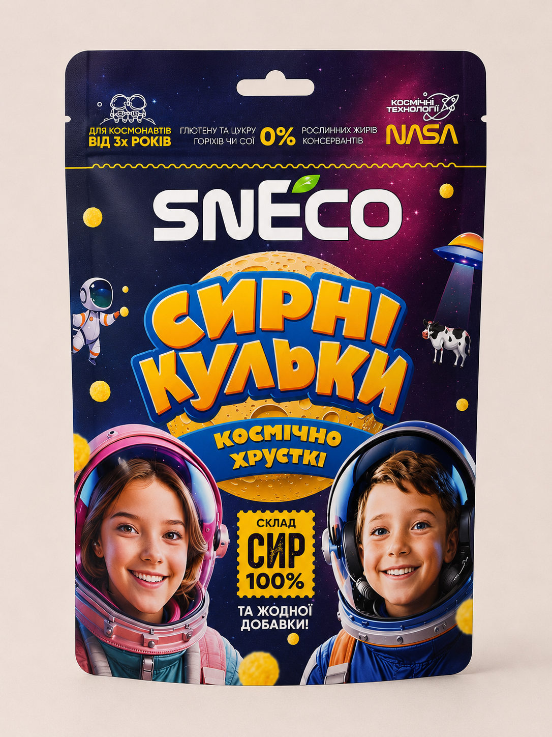 Сир сушений snEco «Космічний» - кето перекус без цукру, 28г