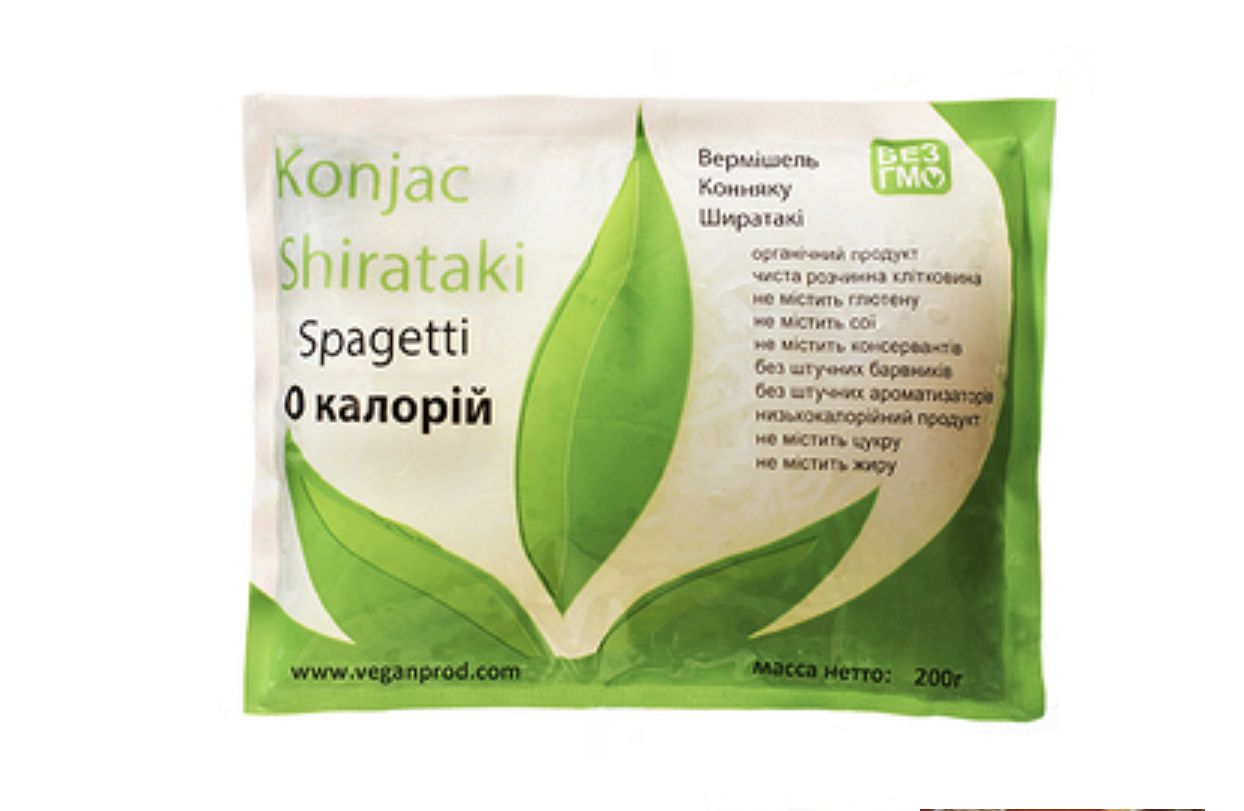 Спагетті ширатаки (9,6 калорій на 100г)