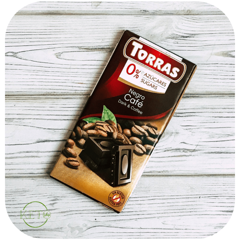 Шоколад чорний без глютену та цукру Torras Cafe з кавою