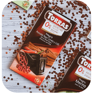 Шоколад чорний без глютена та цукру Torras pimenta rosa, canela, chili з рожевим перцем, корицею та чилі