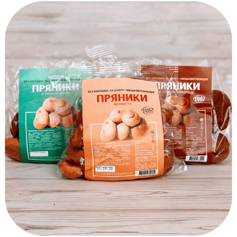 Пряники зі смаком м' яти, 100 гр.