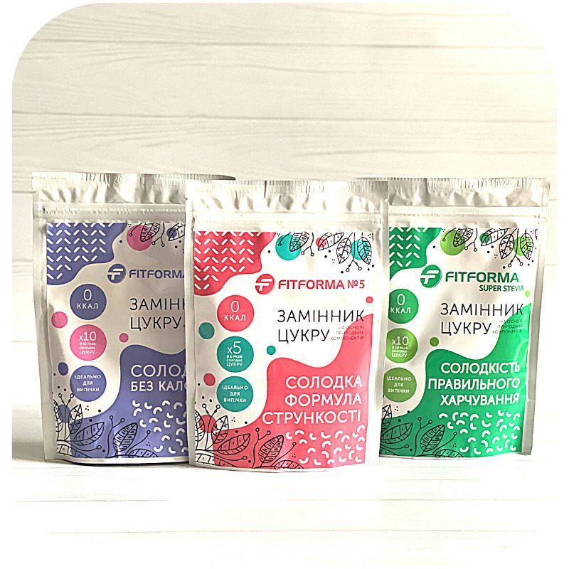 Натуральний цукрозамінник «ФІТФОРМА №5», 150 г (у 5 разів солодший за цукор) | Фото 3