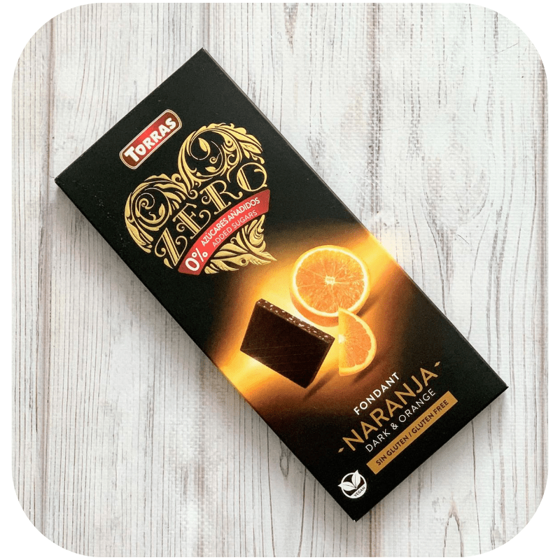 Шоколад чорний без цукру Torras Fondant Naranja Dark & Orange з апельсином, 125г